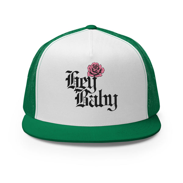 Hey Baby Green Trucker Cap